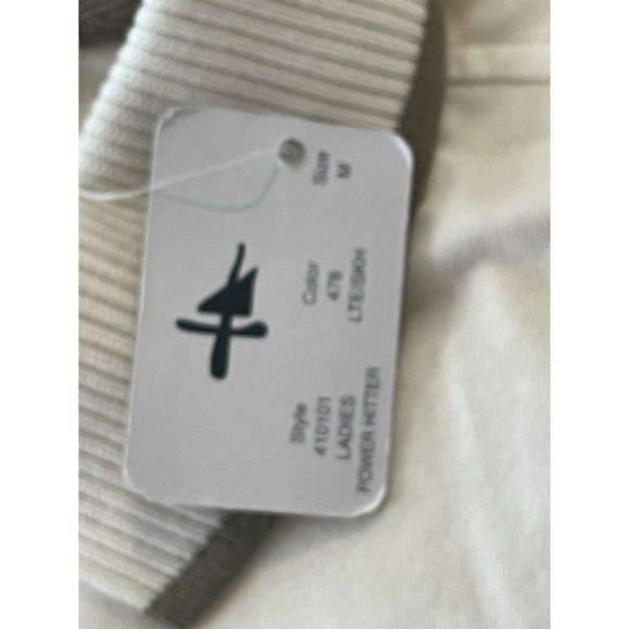 NWT Women's Antigua CREME OLIVE GREEN Collared Golf Shirt Size M 100% Cotton - Picture 4 of 7